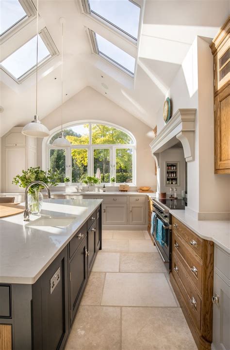 Lighting for sloped ceiling eclectic kitchen design eclectic. Stunning kitchen extension | pitched roof | vaulted ...