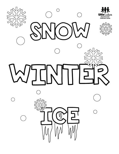 Free Winter Coloring Pages Little Lukes Preschool And Childcare Center