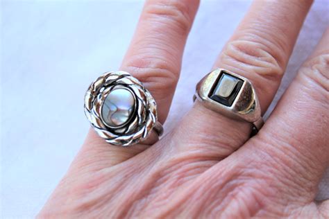 Two Vintage Adjustable Costume Ring Jewelry Gold Tone Metal Etsy