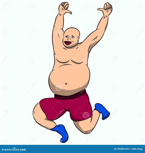 Happy And Funny Fat Man Stock Vector Illustration Of Funny