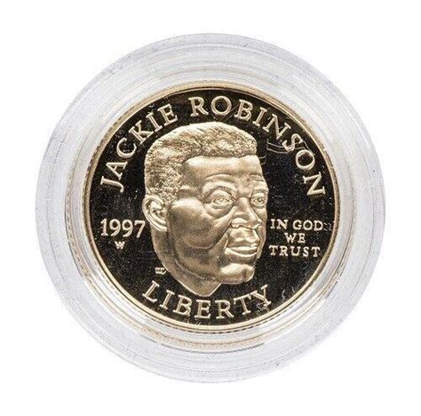 1997 W Jackie Robinson 50th Anniversary Commemorative 5 Gold Proof