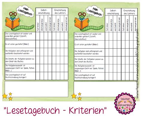 Die schülerinnen und schüler sollen gestaltungserfahrungen mit sprache machen und. "Lesetagebuch - Kriterien bzw. Rückmeldebogen ...
