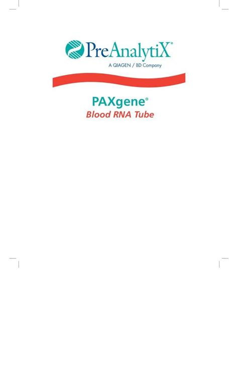 Pdf Blood Rna Tubestatic Bd Com Documents Eifu