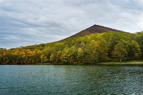 Fall View Of Sharp Top Mountain And Abbott Lake Editorial Photo Image