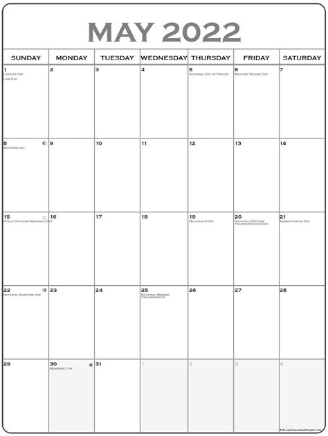 Printable Calendar 2022 Usa Printable Calendar 2021
