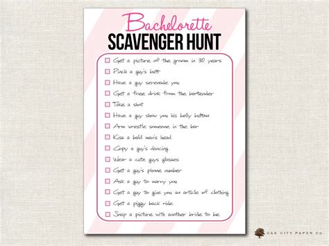 bachelorette scavenger hunt checklist bachelorette party etsy