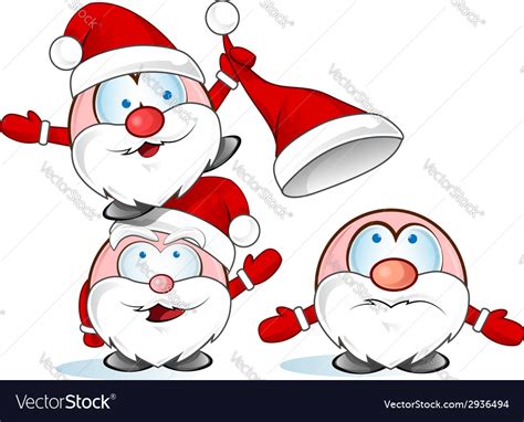 Funny Santa Claus Group Royalty Free Vector Image