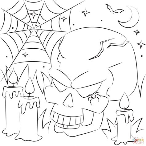 Evil Skull Coloring Page Free Printable Coloring Pages