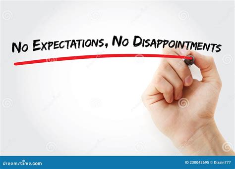 Hand Writing No Expectations No Disappointments With Marker Concept