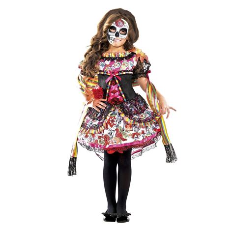 Girls Deluxe Day Of The Dead Costume