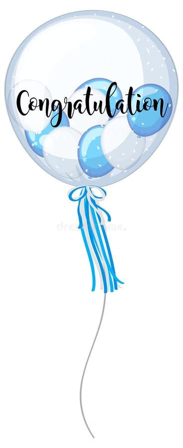 Word Congratulation On Blue And White Balloons Stock Vector