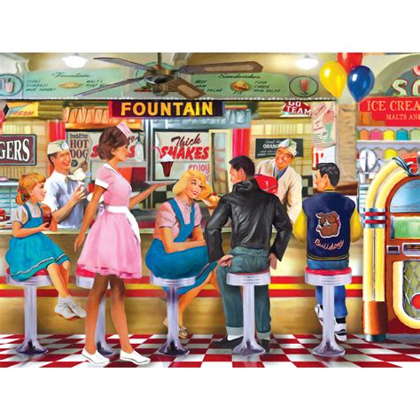 Ice cream, 1000 pieces, cobble hill | puzzle warehouse. Soda & Ice Cream Parlour 1000 Piece Jigsaw Puzzle | Bits ...