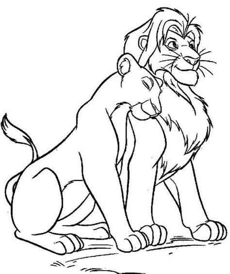The lion king's timon & pumbaa. The Lion King Mufasa Love Nala Coloring Page | Coloring ...
