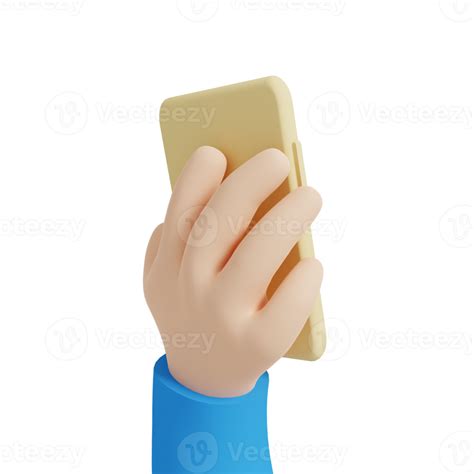 3d Render Hand Holding Mobile Phone Illustration 10161456 Png