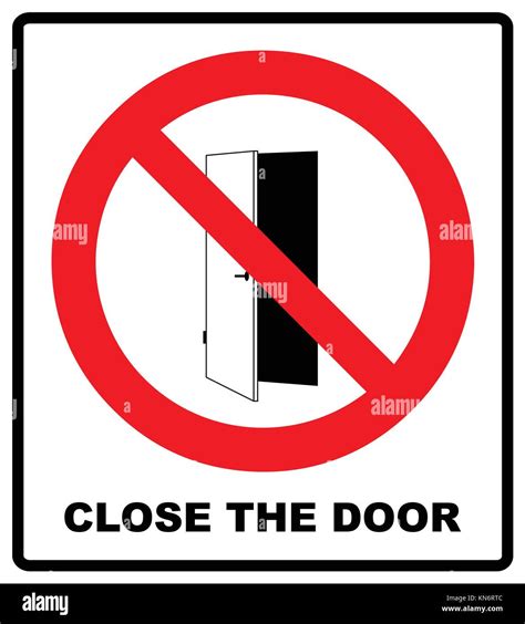 Close The Door Sign Keep This Door Closed Icon Vector Illustration