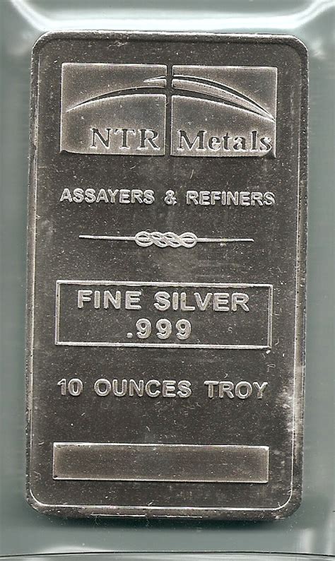 Ntr Metals Ounce Silver Bars Solid Pure Silver Newly Minted