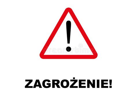 Danger Signpost Written In Polish Language Stock Vector Illustration