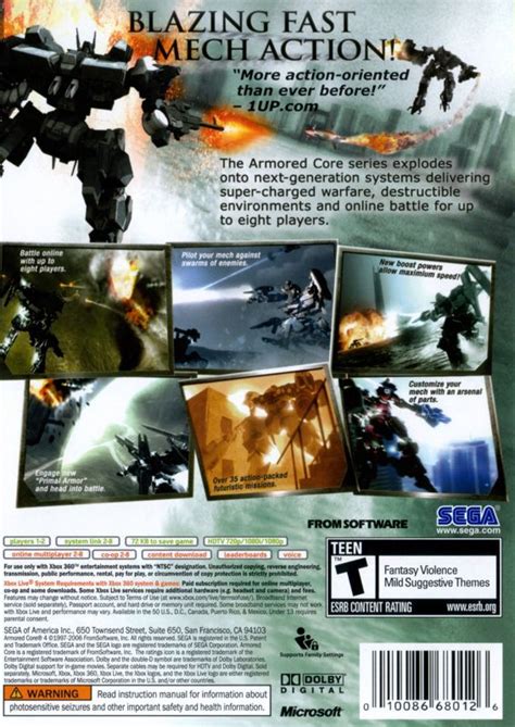 Armored Core 4 Cover Or Packaging Material Mobygames