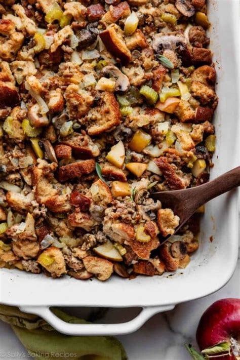 Sausage Herb Stuffing With Apples Sally S Baking Addiction