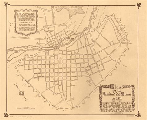 Planos De Lima Antigua Plano De La Ciudad De Lima Año 1821 Josè