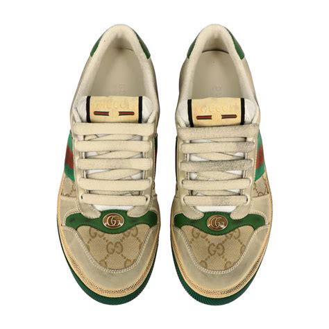 Gucci Screener Sneakers In Gg Supreme Canvas And Leather With Web