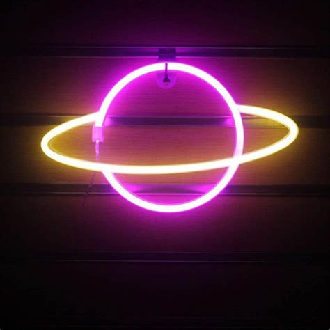 Saturn Planet Neon Light Sign Led Sign Lights For Wall Mount Etsy