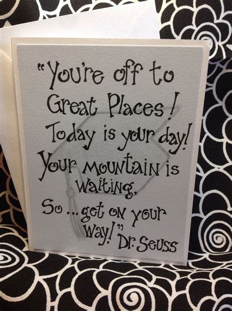 Saying thanks for a graduation card you received: Dr. Seuss quote graduation card by SoInspiredByLife on Etsy | Graduation cards, Graduation cards ...