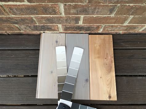 Painting your walls a cool gray paint color will add a soothing feel to your home. Stain color is Sherwin Williams SuperDeck "Weathered Gray ...