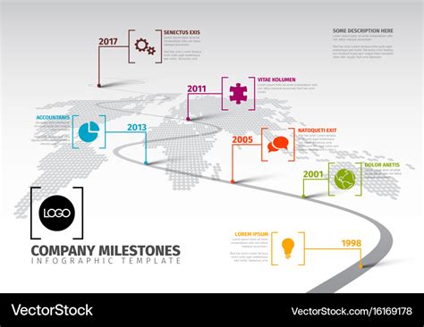 Company Milestones Timeline Template Royalty Free Vector