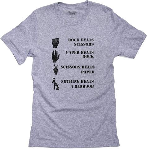 Nothing Beats Blowjob Rock Paper Scissors Score Mens T Shirt Clothing