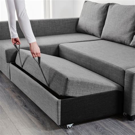 Friheten Corner Sofa Bed With Storage Skiftebo Dark Grey Ikea