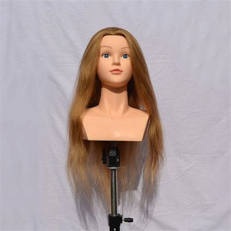 Hairdressing 22 Inches 100 Human Hair Shoulder Training Mannequin Head