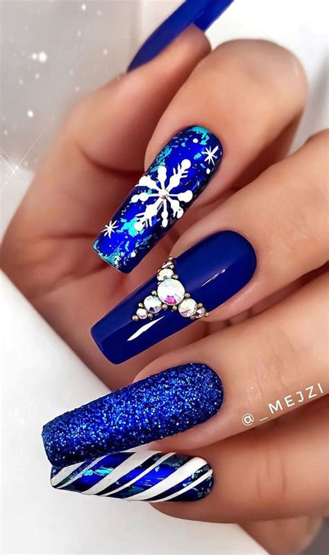 Blue Christmas Nail Designs