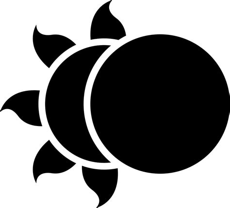 Moon Partially Covering The Sun Svg Png Icon Free Download Moon And
