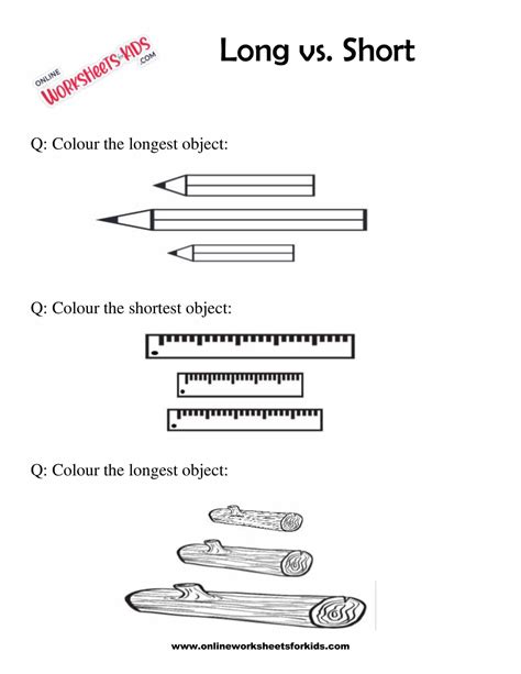 Download Free Circle The Longer Or Shorter Object Worksheets
