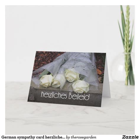 German sympathy card herzliches Beileid | Zazzle.com in 2020 | Sympathy cards, Sympathy roses ...