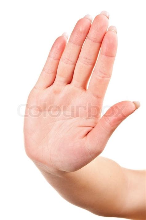 Hand Gesture Stop Stock Image Colourbox