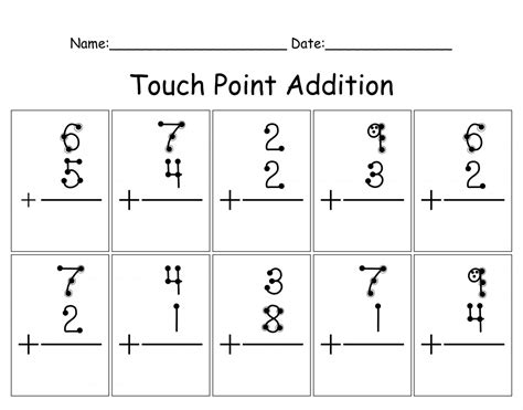 Touch Math Worksheet Addition