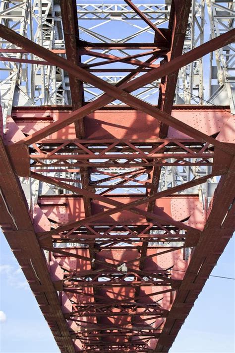 Fragment Of A Metal Railway Bridgeside View Stock Image Image Of