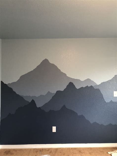 Baby 2 Nursery We Did Our First Ombré Mountain Range Mural Over Two