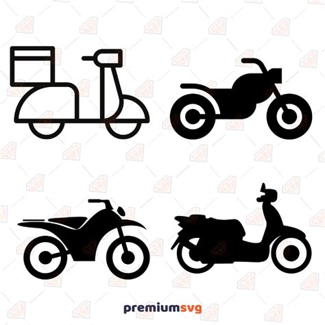 Motorcycle Bundle Svg Files Motobike Clipart Premiumsvg