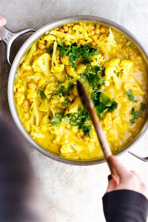 Golden Cauliflower Stew With Chickpeas Recipe Turmeric Recipes