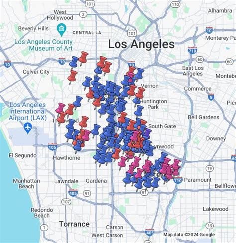 Los Angeles Gang Territories Map Gang Prison Life