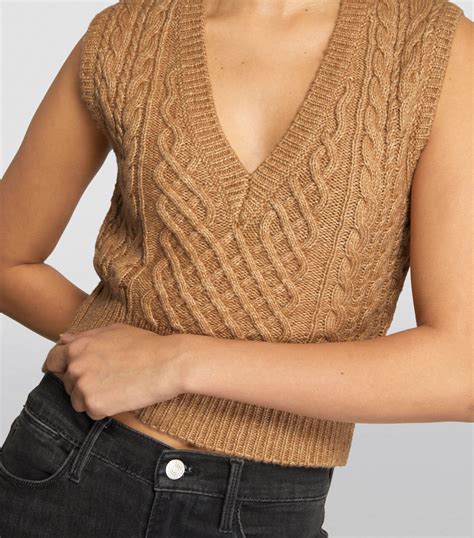Womens Rag And Bone Beige Cable Knit Elizabeth Sweater Vest Harrods Countrycode