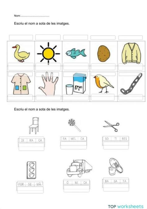 Consciència Fonològica Fitxa Interactiva Topworksheets