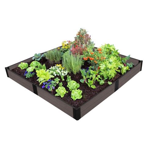 Frame It All Tool Free Weathered Wood Raised Garden Bed 8 X 8 X 11