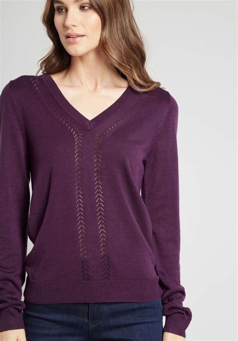 All Thread And Done V Neck Sweater Sweaters Purple Sweater Long Sleeve Tops