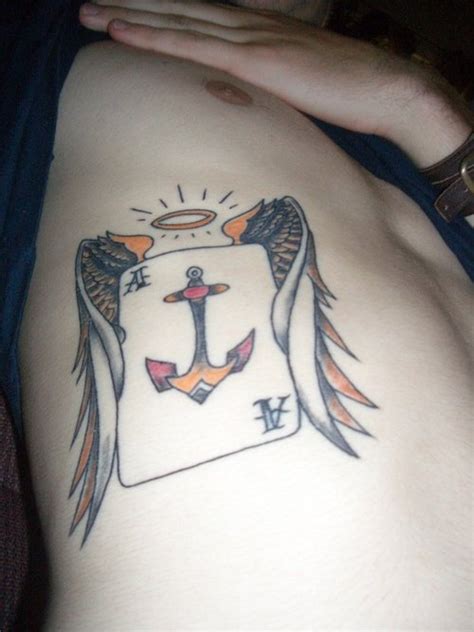Ace With Wings And Anchor On It Tattooimagesbiz