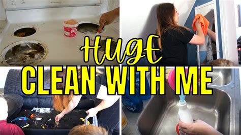 🥵huge 3 hour clean with me spring deep cleaning motivation messy house speed cleaning