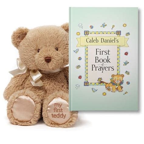 My First Book Of Prayers And Teddy Bear Plush Personalized T Set